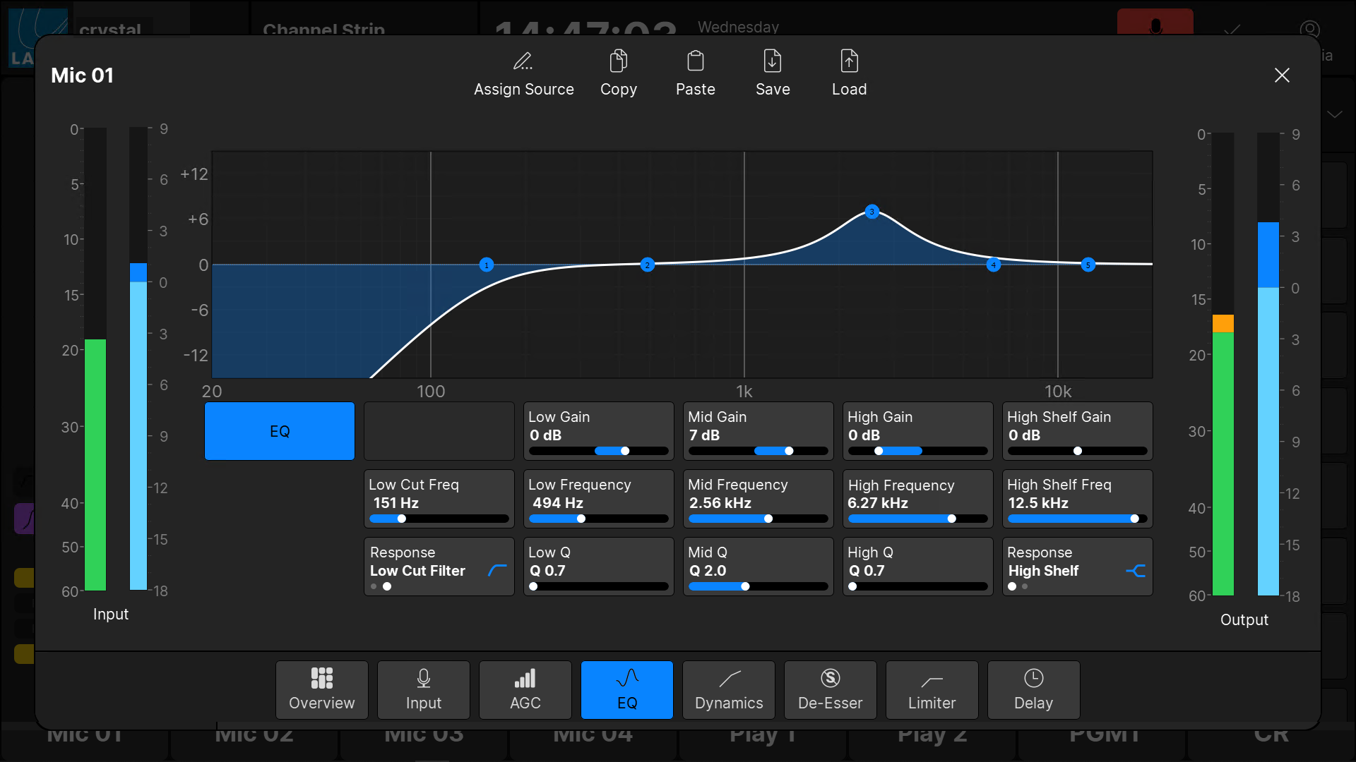 'Source Parameter' dialog box (EQ)