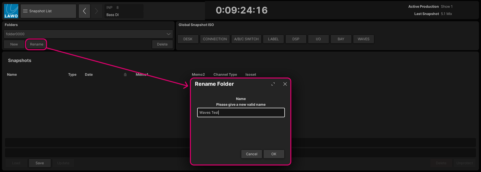Waves for mc² Saving and Loading Settings