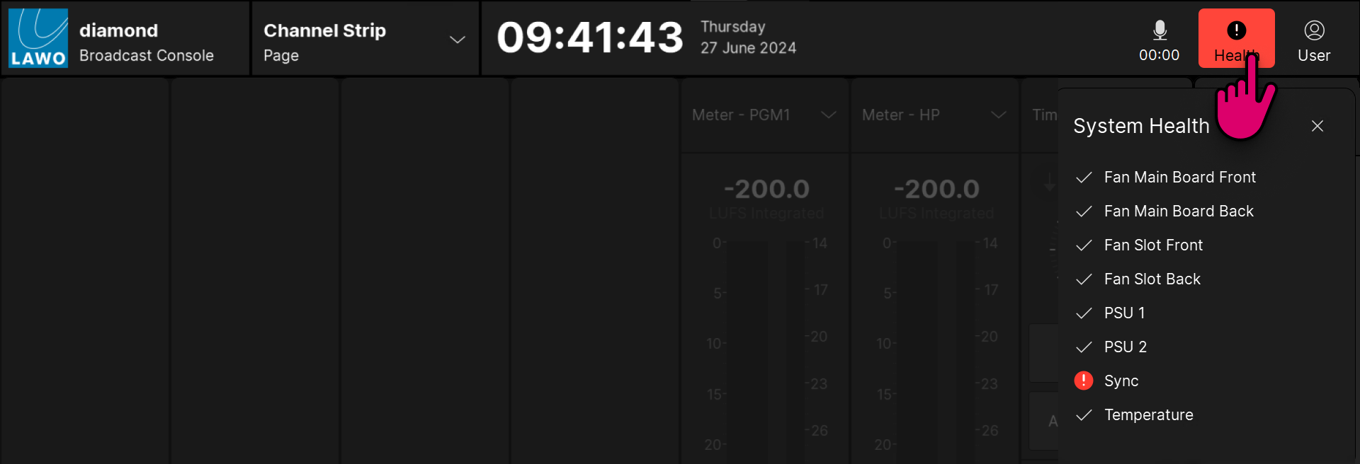 diamond VX System Health