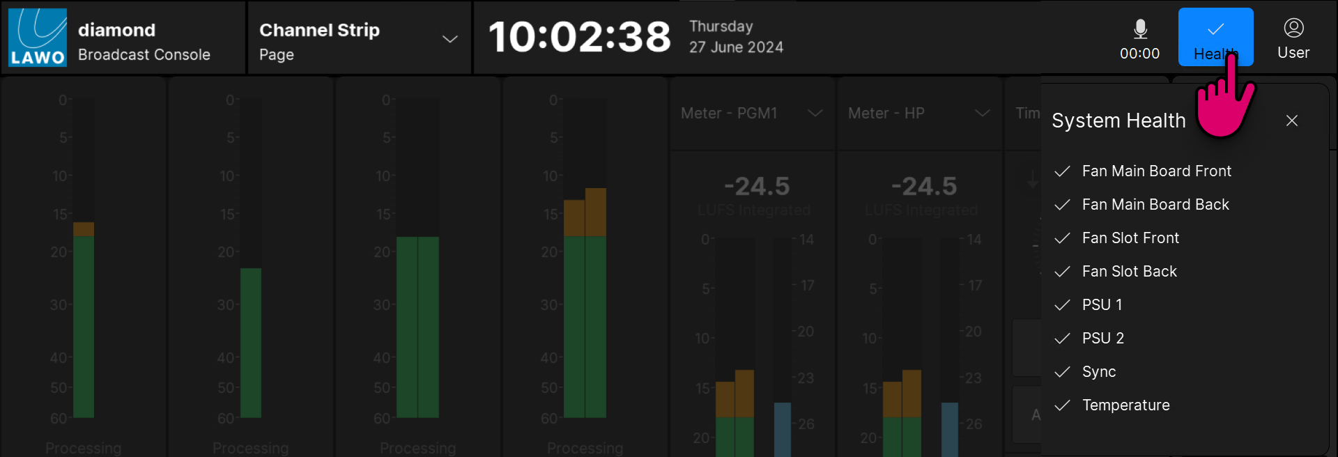 diamond VX System Health