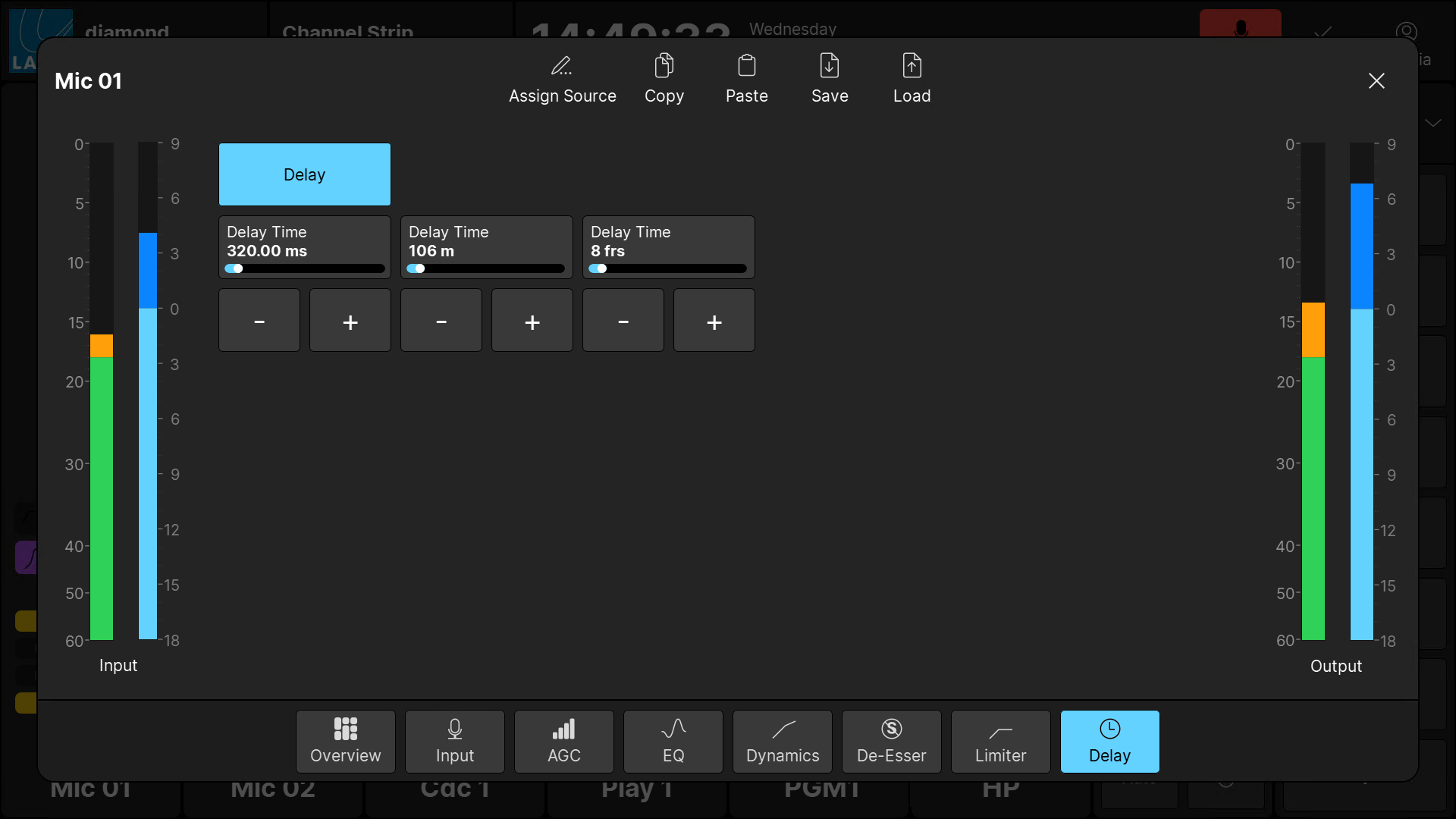 'Source Parameter' dialog box (Delay)