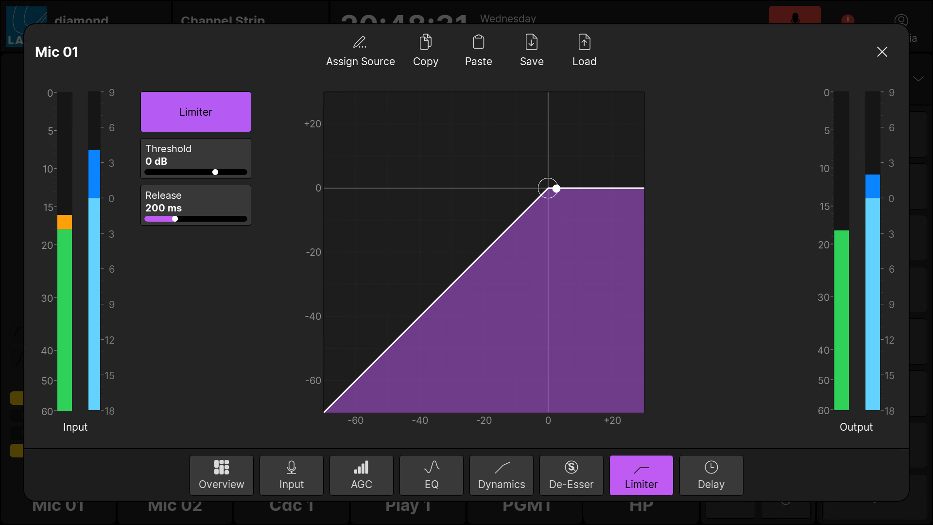 'Source Parameter' dialog box (Limiter)